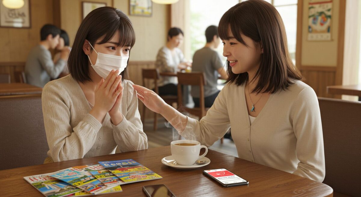 風を引いたことでハワイ旅行をキャンセルする日本人女性のイメージ