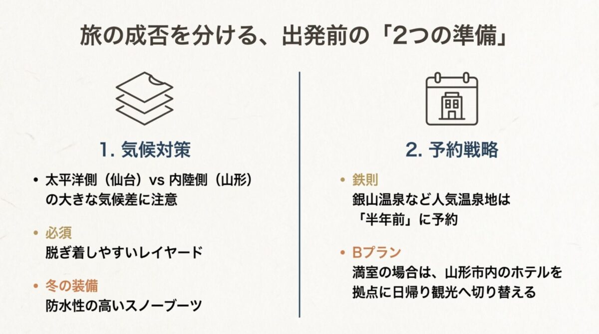 宮城と山形の魅力を巡る旅行の事前準備